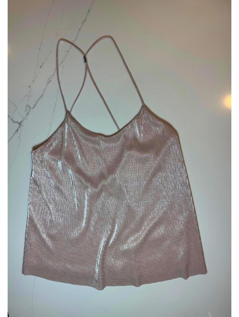 Express Shimmery Pink Spaghetti Strap Camisole Top XS